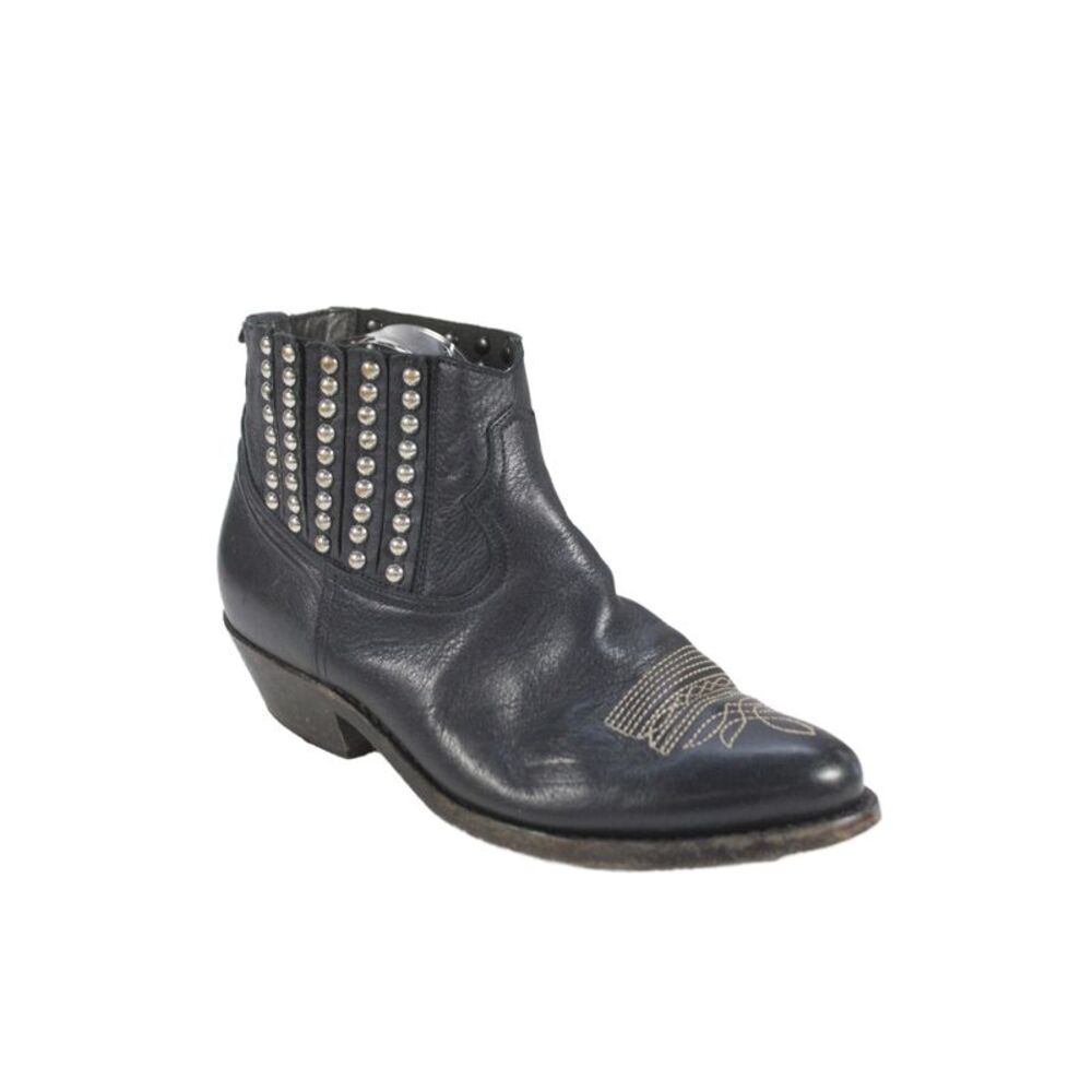 Golden Goose Deluxe Brand Womens Slip On Studded Stitched Ankle Boots Black 38